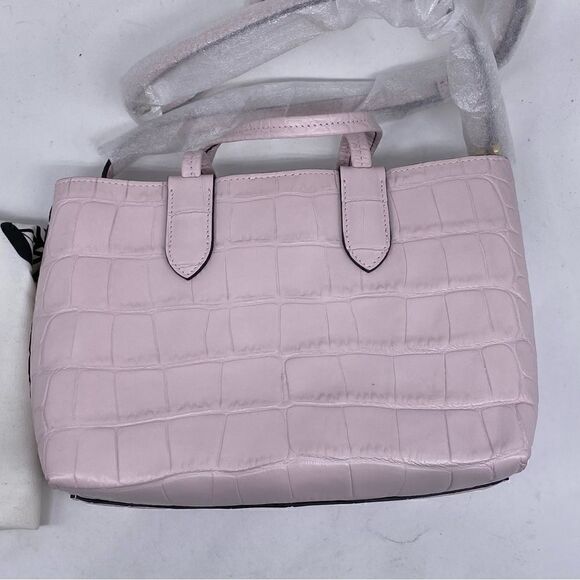 Alexander McQueen Croc Embossed Leather Mini Satchel Pink - Picture 5 of 11